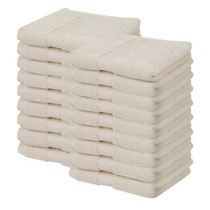 Splash Zero Twist 100% Ring Spun Cotton Face Washcloth Set – Reversible, 550 GSM, Soft, Lightweight, Highly Absorbent Towels for Bathroom - 1 of 4