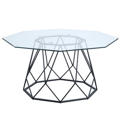 Hamela Glass Top Coffee Table Black - miBasics