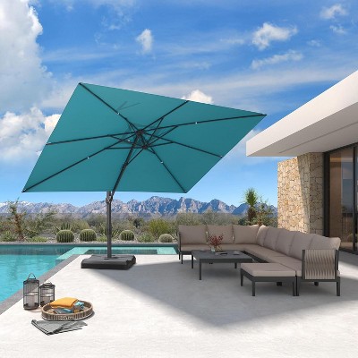 PURPLE LEAF Cantilever Telescopic Umbrella for Swimming Pool, Patio, Porch, Garden