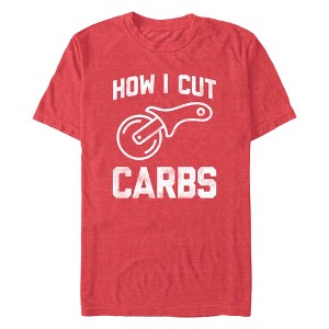Men's Lost Gods How I Cut Carbs  T-Shirt - Red Heather - X Large - 1 of 4