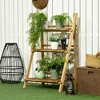 Outsunny Outdoor Plant Stand, Foldable Flower Stand 3-Tier Wooden Plant Shelf for Garden Indoor Outdoor - 3 of 4