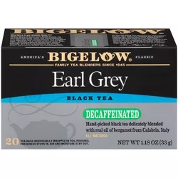 Bigelow Earl Grey Black Tea Bags Decaffeinated - 20ct
