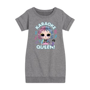 Girls' - LOL Surprise! - Karaoke Queen Graphic Short Sleeve Fleece Dress - 1 of 3