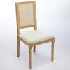APRILSOUL French Decor Chairs Set of 2 Louis Dining Chairs with Square Rattan Backrest and Exquisitely Carved Solid Wood Frame Beige - 2 of 4