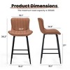 SKRAN Counter Height Bar Stools, Faux Leather Barstool Set of 2, Fabric Seat and Back for Dining Room, Kitchen and Islands - 3 of 4