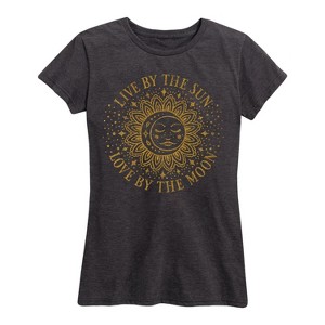 Women's - Instant Message - Live By The Sun Love By The Moon Henna Short Sleeve Graphic T-Shirt - 1 of 4