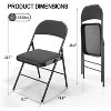 VINGLI 4 Pack Folding Chairs, Metal Frame, Padded Fabric Seat & Back, 350 lbs Capacity, Black - 3 of 4