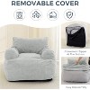 MAXYOYO Giant Bean Bag Chair, Stuffed Bean Bag Couch for Living Room, Grey - 4 of 4
