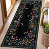 Boho  Washable Rugs for Entryway Floral Rugs for Bedroom, Bathroom Rug Non Slip Washable - 2 of 4