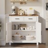 NicBex 31.5" Farmhouse 2-Door Sideboard,Kitchen Storage Cabinets with 2 Drawers and 2 Doors for Dining Room,White/Gray - 4 of 4