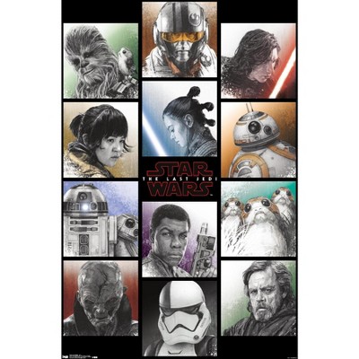 Trends International 24X36 Star Wars: The Last Jedi - Grid Framed Wall Poster Prints