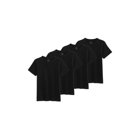 Jockey Boys' 100% Cotton Crew Neck T-Shirt - 4 Pack L Black Out