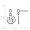 Black Bow Jewelry 14k White Gold Clemson Tigers NCAA Dangle Earrings - 2 of 3
