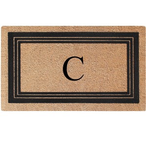 A1HC Natural Coir and PVC Backing 18"x30" Classic Border Monogrammed Flock Door Mat, Anti-Shed Doormat - 1 of 4