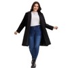 Women's Plus Size Single Breasted Outfits Utility Belted Fashion Winter Long Coat with Pockets- Agnes Orinda - 2 of 4