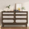 Dresser, 6 Rattan Drawer Dresser, Modern Chest with Drawers, Wood Storage Closet Dressers Chest of Drawers for Bedroom, Living Room, Hallway - 4 of 4