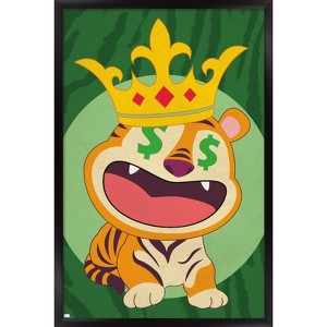 Trends International Tiger with Crown Framed Wall Poster Prints - 1 of 4