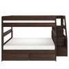 Modern Farmhouse Queen Over Queen Bunk Bed With Staircase and Storage Drawers - 3 of 4