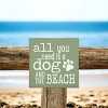Slickblue Dog and Beach Wood Sign, Knotty Pine Material, Wall or Shelf Decor, Rustic Style, 7x7 Inches, Multiple Colors - 2 of 3