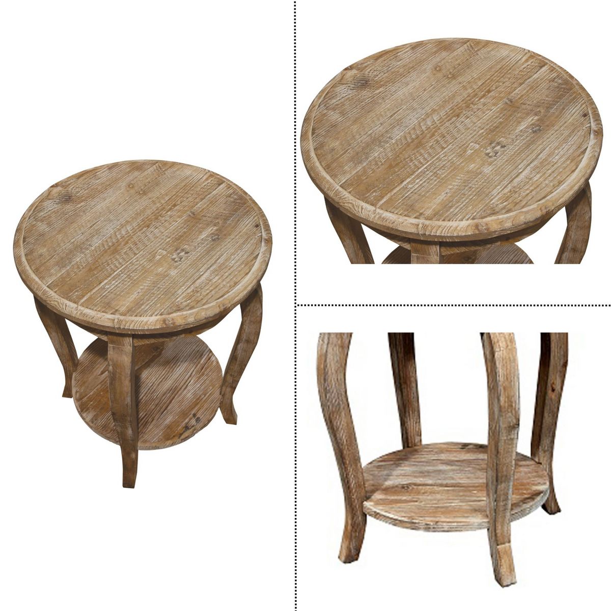 Round End Table Driftwood Brown - Alaterre Furniture - thumbnail 5