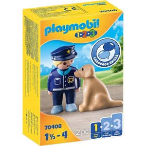 Playmobil 1.2.3 PoliceOfficer with Dog - 1 of 2