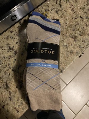 Signature Gold By Goldtoe Men's Madras Plaid Crew Socks 5pk : Target