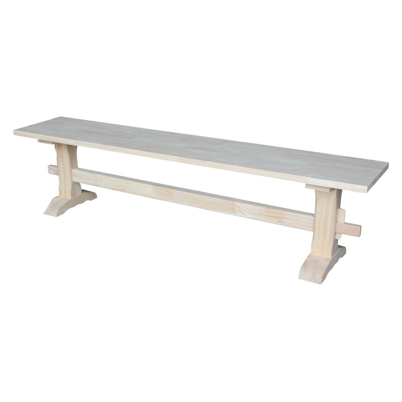 72" Trestle Bench Unfinished - International Concepts, 1 of 10