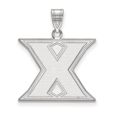 Black Bow Jewelry 14k White Gold Xavier Musketeers NCAA Large Pendant