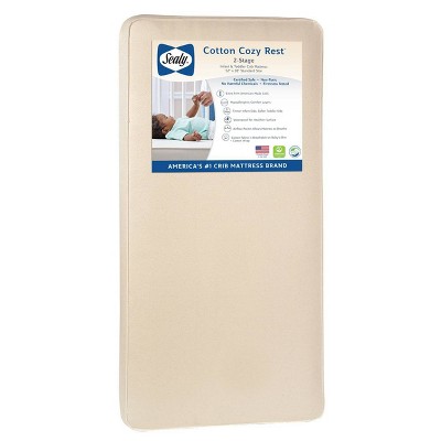 Sealy Cotton Cozy Rest 2-Stage Crib And Toddler Mattress