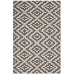 Modway Jagged Geometric Diamond Trellis 8x10 Indoor and Outdoor Area Rug - Gray/Beige,  100% Soft Polypropylene ,  Tight Low Pile Weave - 1 of 4