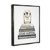 Stupell Industries Neutral Grey And Rose Gold Fashion Bookstack Gold  Floater Framed Canvas Wall Art, 16 X 20 : Target