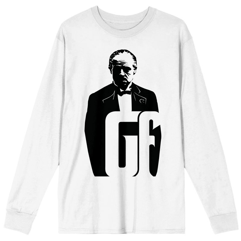 The Godfather He Sleeps With The Fishes Crew Neck Long Sleeve White Adult Tee, 1 of 5