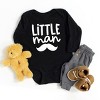 The Juniper Shop Little Man Mustache Long Sleeve Bodysuit - NB - Black - 3 of 4