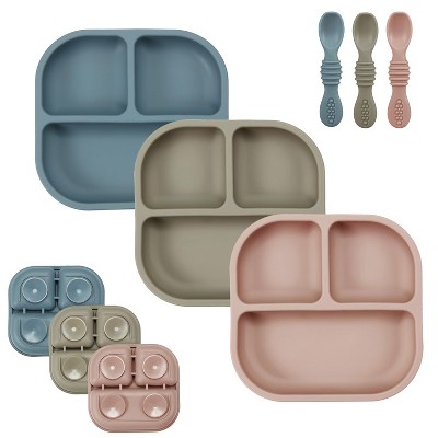 AOSTIRMOTOR New Baby Gift Sets Printed Wholesale Tableware Free Baby Feeding Plate Set with Spoon