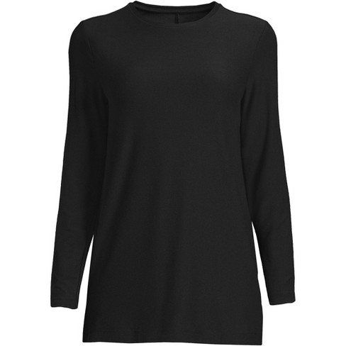 Lands' End Women's Petite Long Sleeve Performance Crew Neck Tunic - Medium  - Black : Target