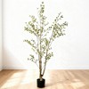 SEVABAL Artificial Trees, 5-Foot Artificial Olive Tree with Realistic Trunk for Indoor Home and Office Decoration, Green, 39.37"*6.1"*60" - 2 of 4