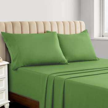 4 Piece Rayon From Bamboo Sheet Set Deep Pocket Cooling Solid Sheets - Lux Decor Collection