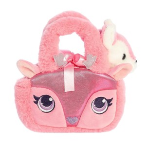 Aurora Small Glitter Fawn Fancy Pals Fashionable Stuffed Animal Pink 8" - 1 of 4