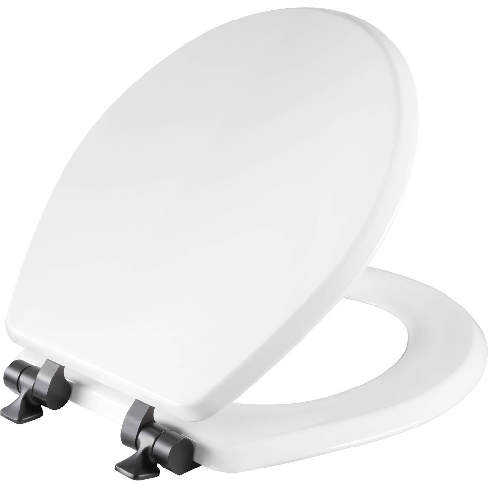 Photos - Toilet Accessory Mayfair Benton Soft Close Round Enameled Wood Toilet Seat Never Loosens Matte Blac 