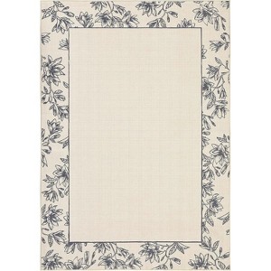 Washable Low Pile Runner Rug with Non-Slip Backing, Abstract Floral Machine Washable Kitchen Laundry Entryway Carpet - 1 of 4