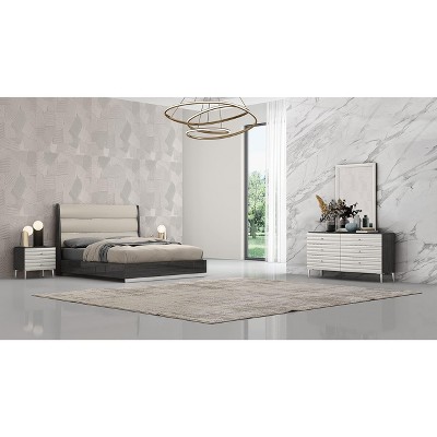 Whiteline Modern Living Pino Rectangular Mirror in High Gloss Light Grey