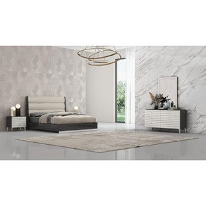 Whiteline Modern Living Pino Rectangular Mirror in High Gloss Light Grey - 1 of 4