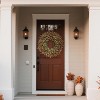 Attop 26'' Large Fall Wreath for Front Door, Porch, Window- Artificial Boxwood Leaves Outdoor Autumn Wreath - 3 of 4