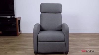 CorLiving Recliner Chair with Extending Foot Rest, Light Grey