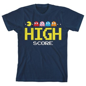 Pacman High Score Boy's Navy T-shirt - 1 of 3