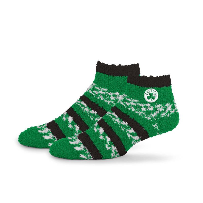 NBA Boston Celtics Multi Stripe Fuzzy Socks, 1 of 4