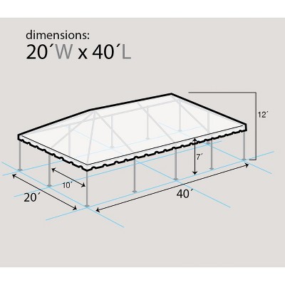Red and White Galvanized Steel 20' x 40' Party Tent