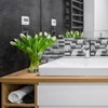 Smart Tiles 3D Peel and Stick Backsplash 4 Sheets of 9.73" x 9.36" Kitchen and Bathroom Wallpaper Crescendo Modena: Vinyl, Pre-Pasted - 3 of 3