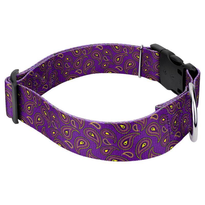 Country Brook Petz 1 1/2 Inch Deluxe Purple Paisley Dog Collar, 5 of 9