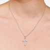 GILDED 1/10 ct. T.W. Lab Grown Diamond (SI1-SI2 Clarity, F-G Color) and Sterling Silver Cross Pendant with an 18 Inch Spring Ring Clasp Cable Chain - 3 of 4